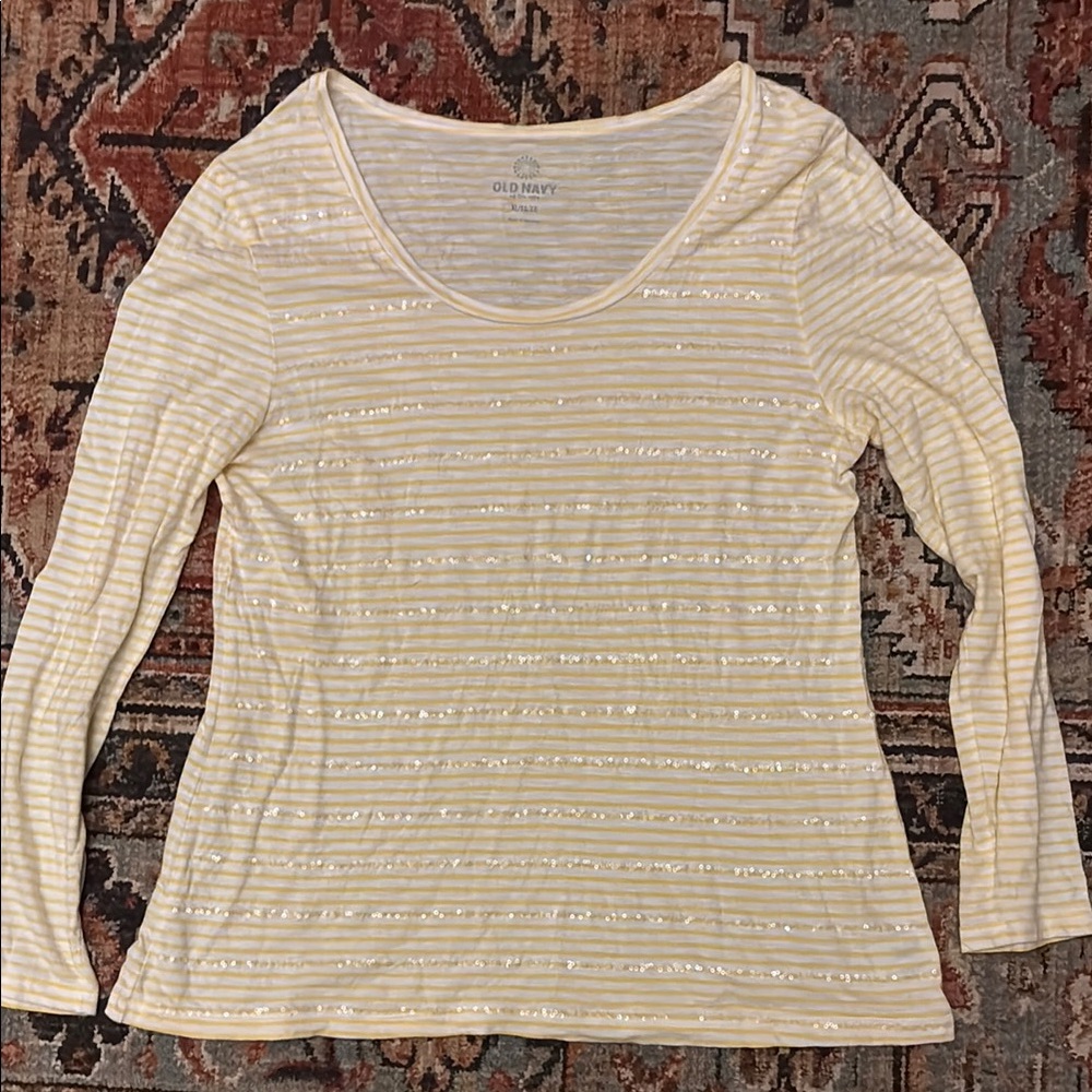 Old Navy Yellow/White Top